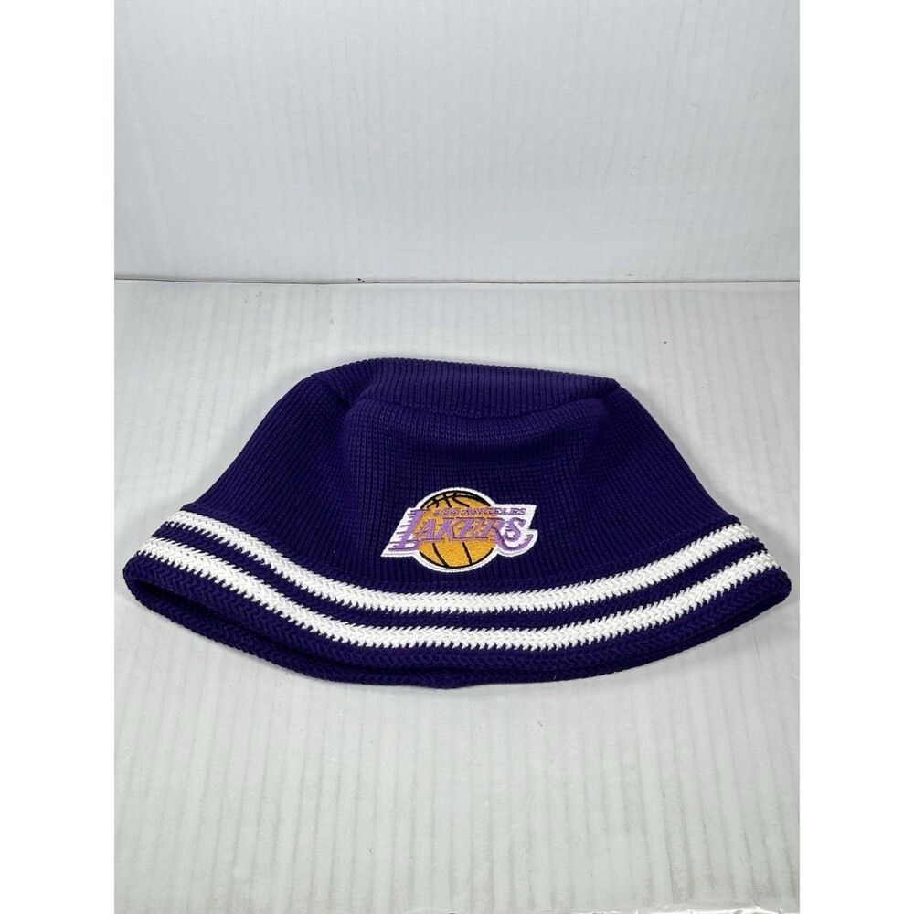 Mitchell & Ness Los Angeles Lakers NBA Knucket Knit Bucket Hat Cap Purple NEW